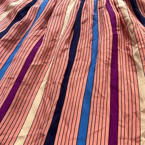⚡️ See by Chloé Striped Silk Mini Skirt, Pink/Black, Size 4 - Picture 3 of 8